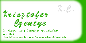 krisztofer czentye business card